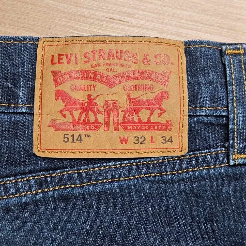 Levi's 514 Straight Leg Jeans Men 32x34‎ Fits 32x31 Blue Denim Waterless